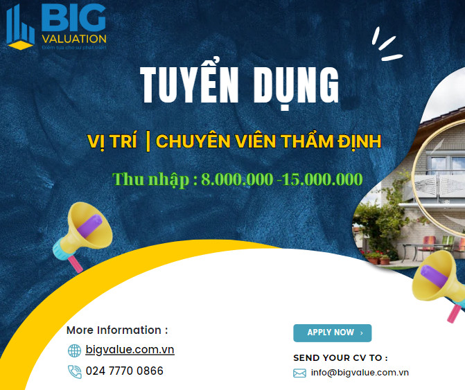 Tuyển Dụng Chuyên Viên Thẩm Định giá